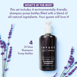 1-Shoppe All-in-Kit | Infuse Lavender Mint Shampoo | Spa Collection | Hotel Amenities in Pump Bottle | 10.14 oz. / 300 ml (4 Bottles)