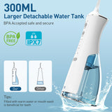 ZPN Water flosser for Teeth Cleaning and Flossing with 5 Replaceable Jet Tips, IPX7 Waterproof Water Flosser Portable and Rechargeable for Home and Travel with 4 Modes Normal/Soft/Pulse/Custom (White)