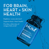 HUM OMG! Omega The Great - Triple Omega 3 Fish Oil Supplement with DHA, EHA & Vitamin E to Support Bright & Even Skin Tone - Gluten Free & Non-GMO (60 Softgels)