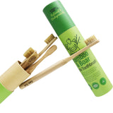 Gaia Guy Natural Bristle Bamboo Toothbrush (NO Nylon - Boar Hair ONLY) - Totally Compostable & Biodegradable Boar Bristle and Bamboo Toothbrushes - Zero Waste