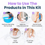 Lavender Foot Soak & Callus Remover Gel Kit - Extra Strength Callus Remover Gel for Feet, Remove Calluses with Epsom Salts, Dry Cracked Heels & Foot Odor, at Home Pedicure - Foot Care for Tired Feet