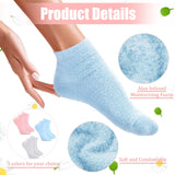 3 Pairs Aloe Socks Moisturizing Spa Socks Infused Socks Gel Sleeping Fuzzy Socks Dry Feet Socks Non Slip Lotion Socks for Women Men Repairing Softening Dry Cracked Feet Skins (Pink, Blue, Gray)