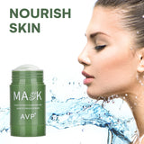 Green Tea Cleansing Mask Stick Purifying Clay Stick Deep Cleaning Oil Control Blackhead Removing Face Moisturizer with Green Tea Extract for All Skin Types