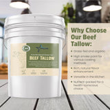 Stellar - Beef Tallow - 100% Grass-Fed & Finished - Good for Cooking, Baking and Frying - Food Grade - 35 LBS