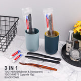 Gisdo 50 Pcs Disposable Toothbrushes with Toothpaste and Comb Individually Wrapped,10g Travel Toothpaste,7inch Black Hair Comb,Bulk Toothbrush for Hotel,AirBnb,Shelter,Charity