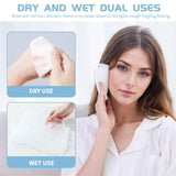 2 Pack Cotton Facial Dry Wipes 100 Count, Deeply Cleansing Disposable Face Towel Cotton Tissue, Multi-Purpose for Skin Care, Make-up Wipes, Face Wipes and Facial Cleansing(200 Count)