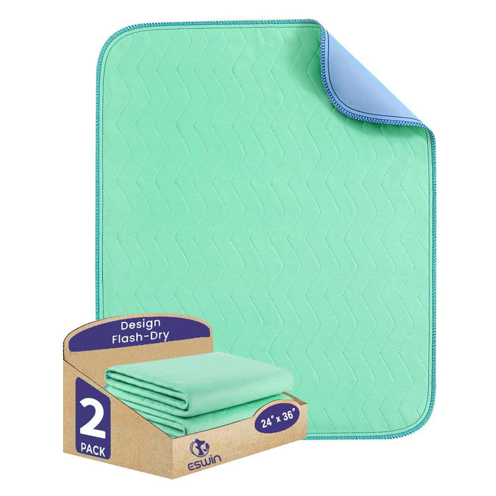 Washable Underpads,24" x 36" (Pack of 2) - Super Absorbency Reusable Bedwetting Incontinence Pads for Kids, Adults, Elderly, and Pets - Waterproof Protective Pad for Couch, Sofa, Floor,Bed