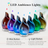 Essential Oil Diffuser Aromatherapy Diffuser- 120ml Art Glass Ultrasonic Cool Mist Scent Aroma Oil Diffuser with Auto Shut-Off Protection & 7 Colors Night Light for Home Office Decor&Gift (Starry Sky)