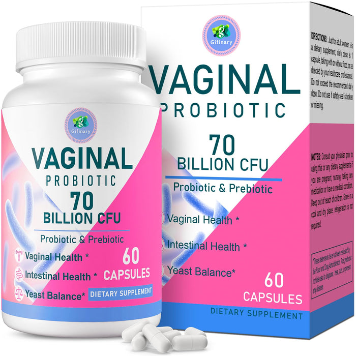 Vaginal Probiotics for Women, 70 Billion CFU 13 Strains, Women Probiotics & Prebiotics & D-Mannose, for Vaginal, Urinary, pH Balance, Immune & Digestive Health - Shelf Stable, 60 Capsules Supply