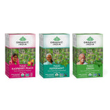 Organic India Iced Tulsi Herbal Tea Favorites - Green, Peppermint, Raspberry Peach - Holy Basil, Adaptogen, Vegan, USDA Certified Organic, Non-GMO - 18 Infusion Bags per Box (Pack of 3)