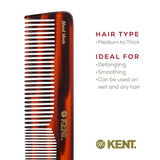 Kent 16T Double Tooth Hair Dressing Table Comb, Fine and Wide Tooth Dresser Comb For Hair, Beard and Mustache, Coarse and Fine Hair Styling Grooming Comb for Men, Women and Kids. Made in England