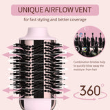 4 in 1 Hair Dryer Brush with Anti-Frizz Ceramic Titanium Barrel and Negative Ion - Volumizer, Straightener and Styler in One