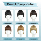 NAYOO Bangs Hair Clip in Bangs 100% Real Human Hair Extensions French Bangs Clip on Hair Bangs for Women Fringe with Temples Hairpieces Curved Bangs for Daily Wear