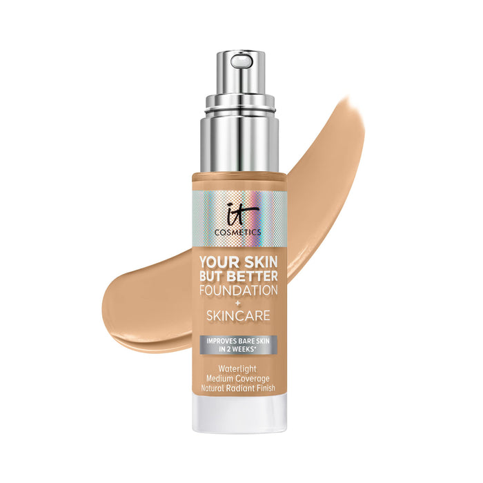 IT Cosmetics Medium Neutral Hydrating Foundation with Hyaluronic Acid, Minimizes Pores & Imperfections, Radiant Finish - 1 fl oz