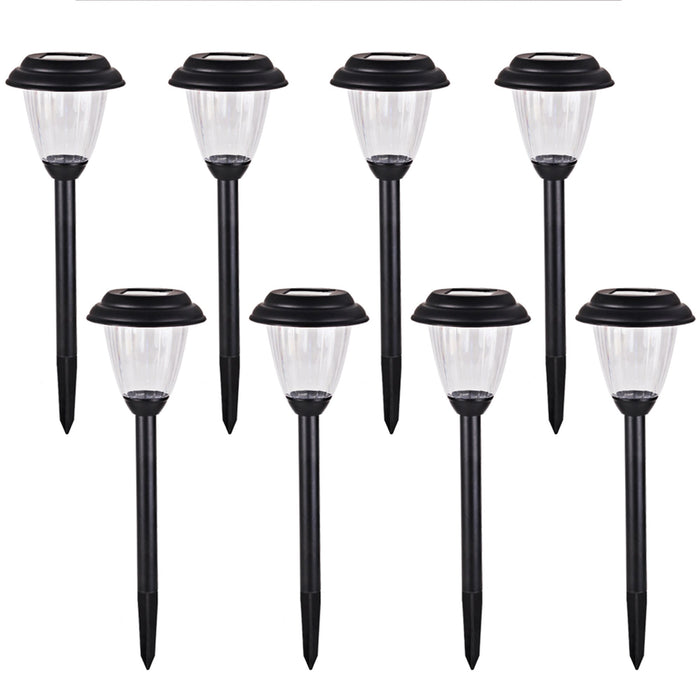 voona Solar Outdoor Pathway Lights Matt Black Stainless Steel Painted LED Lights for Garden Landscape Path Yard Driveway (black-8pack)