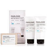 MARLOWE. Best Sellers Kit | No. 203 | Features Signature Body Scrub Soap Bar, Men's Facial Cleanser & Facial Moisturizer | Great Gift for Men