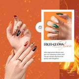 beetles Gel Polish Nail Set 20 Colors Cozy Campfire Collection Orange Yellow Green Brown Fall Gel Polish Set Soak Off Uv Lamp Need Base Glossy & Matte Top Coat Manicure Kit Gift for Girls