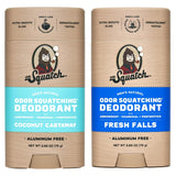 Men's Natural Deodorant - Aluminum-Free Deodorant from Dr. Squatch - Natural Deodorizer - made w/postbiotics & charcoal - Deodorant for Men - Smell fresh with Coconut Castaway and Fresh Falls (2 Pk)