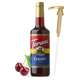 Torani Sugar Free Cherry Syrup for Coffee 25.4 Ounces Coffee Syrups and Flavors with Jimoco Pump Syrup Dispenser