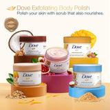 Dove Scrub Crushed Almond & Mango Butter For Silky Smooth Skin Body Scrub Exfoliates & Restores Skin's Natural Nutrients 10.5 oz