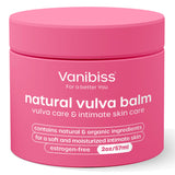 Vanibiss Natural Vulva Balm - Vulva Cream & Tender Skin Care - Vulvar Hydrating Balm - Relieves Dryness, Itching, Chafing, and Burning - Women Vulva Care Creme & Skin Softener - Estrogen Free (2oz)