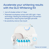 GLO Vial Teeth Whitening Gel Treatment Kit — Fast & Pain-Free Results, Designed for Sensitive Teeth — Mint Flavor, Great Alternative to Strips & Trays — 10 Pack Plus Lip Care