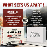 Premium Shilajit Dry Drops - (150 Count, 250mg Each) Maximum Potency Pure Shilajit for Men with 40% Fulvic Acid & 85+ Trace Minerals for Energy, Metabolism & Immune Health - Non-GMO & Made in USA