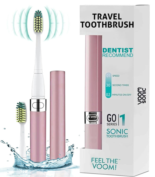 Voom Sonic Go 1 Series Travel Electric Toothbrush, Travel Toothbrush (Dentist Recommended) - Battery Operated Toothbrush for Adults & Kids, Sonic Toothbrush, Portable w/ 2 Minute Timer