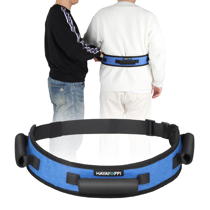 Gait Belt with Handles for Seniors, Transfer Gait Belts for Lifting Elderly, Physical Therapy Sit to Stand Patient Lift Aid Assist Blue