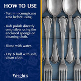 Wright's by Weiman Silver Cleaner and Polish Cream - 8 Ounce with Polishing Cloth - Ammonia-Free - Gently Clean and Remove Tarnish without Scratching