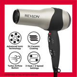 REVLON Turbo Hair Dryer | 1875 Watts of Maximum Shine, Fast Dry (Silver)