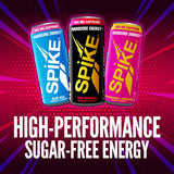 Spike High-Altitude Energy - 350 mg Caffeine, 800 mg Beta-Alanine, 1000 mcg Vitamin B12 - Sugar-Free Strawberry Lemonade 16 oz (Pack of 12)