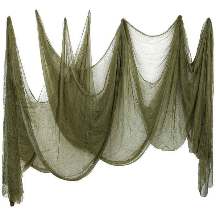 Whaline Halloween Olive Green Creepy Cloth 197 x 87 Inch Spooky Gauze Clothes Halloween Scary Decoration for Haunted Houses Party Supplies Indoor Outdoor