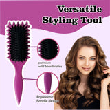 Curl Defining Brush, Curly Hair Brush Curl Brush for Curly Hair, Curl with Prongs Define Styling Brush, Shaping and Defining Curls For Women Men Less Pulling and Curl Separation (Deep Purple)