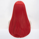 Red Sally Wig for Adult Women, 60 CM Long Straight Red Wig Middle Parting Synthetic Hair Wig+ Wig Cap for Halloween Christmas Sally Costume Party