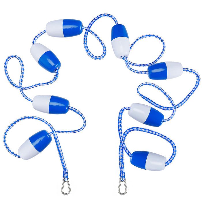 Aulock 20Ft Pool Safety Rope with Floats - Effective Visibility Floating Pool Rope Divider Barrier with Pre-Assembled Stainless Steel Hooks for Indoor and Outdoor Swimming Pools Separating Depth