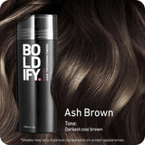 BOLDIFY Hair Fibers (28g) Fill In Fine and Thinning Hair for an Instantly Thicker & Fuller Look - Best Value & Superior Formula -14 Shades for Women & Men - ASH BROWN