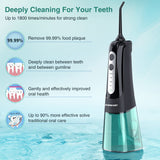 Cordless Water Dental Flosser Teeth Cleaner with Tips Case, INSMART Professional 300ML Tank DIY Mode USB Rechargeable Oral Irrigator for Home and Travel, IPX7 Waterproof 4 Modes Irrigate for Oral Care