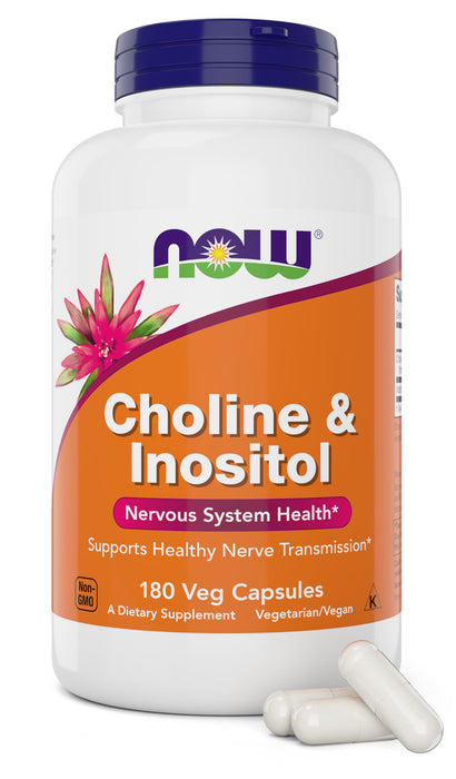 NOW Choline & Inositol, 180 Veg Capsules