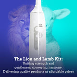 GuruNanda Lion & Lamb Kit (White) - Portable Water Flosser (300ml) with 4 Jet Tips & 5000 mAH Rechargeable Sonic Toothbrush with 4 Brush Heads & More