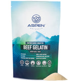 ASPEN NATURALS GRASS FED BEEF GELATIN POWDER 3lb - Unflavored and Easy To Mix - Pasture Raised Protein Supplement- Non GMO, Paleo Friendly