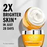 Olay Regenerist Vitamin C + Peptide 24 Brightening Face Moisturizer for Brighter Skin, Lightweight anti-aging cream for dark spots, Includes Olay Whip Travel size for dry, 1.7 oz