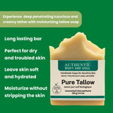 1 Ingredient Organic Tallow Soap for Sensitive Skin - 130 grams each, Pack of 5 - Premium Unscented and Fragrance Free Beef Tallow Skincare, Naturally Gentle (UNSCENTED) (5 Pack Unscented)