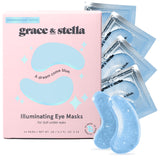 grace & stella Award Winning Under Eye Mask (Blue, 24 Pairs) Reduce Dark Circles, Puffy Eyes, Undereye Bags, Wrinkles, Gel Under Eye Patches, Birthday Gifts for Women - Vegan Cruelty-Free Self Care