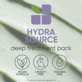 Biolage Hydra Source Deep Treatment Pack | Moisturizing & Strengthening Hair Mask | With Aloe | For Dry, Damaged Hair | Paraben Free | Vegan | Cruelty Free | Leave In Hair Treatment | 10.1 Fl. Oz