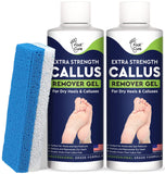 Callus Remover for Feet with Extra Strength Gel & Foot Pumice Stone Set - Easy Way to Remove Hard Calluses & Dead Skin Build-Up - Professional at-Home Foot Care for Men & Women - Made in The USA