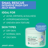 Peach Slices | Snail Rescue Intensive Treatment Wash-Off Face Mask | 95% Snail Mucin | For Dark Spots & Blemishes | Refreshing & Calming Mask | Clear, Radiant, & Hydrated Skin | Skin Care | 3.38 oz