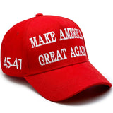 Trump 2024 45-47 MAGA Hat Make America Great Again Donald Trump Slogan with USA Flag Cap (Red MAGA Hat)