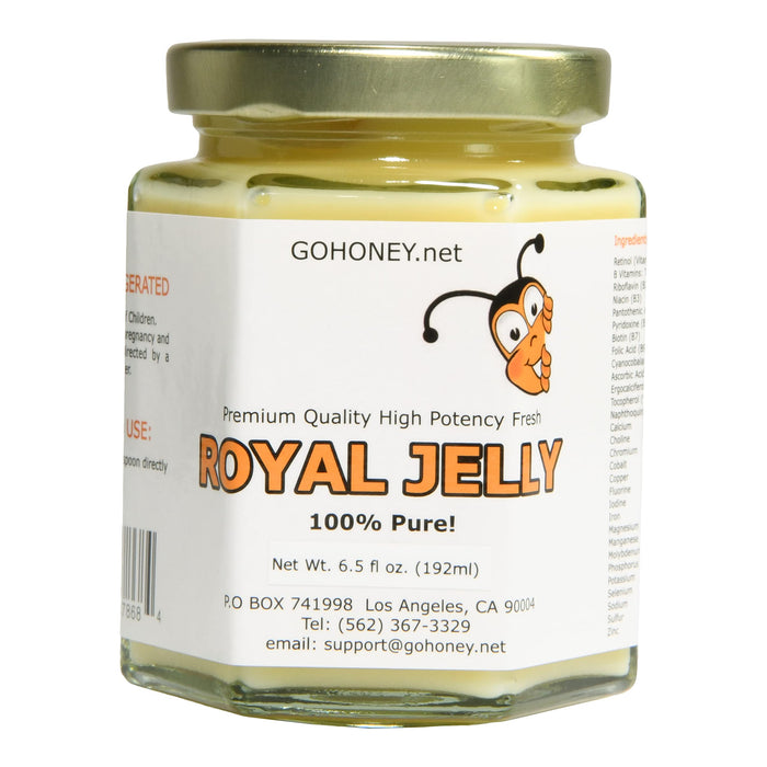 100% Pure Organic Fresh Royal Jelly Raw Unprocessed Natural High Potency (6.5 oz)