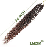 LMZIM 24 inch Goddess Locs Crochet Hair 8 Packs Faux Locs With Curly End,Bohemian Locs Pre Looped Crochet Hair for Black Women 1B/30